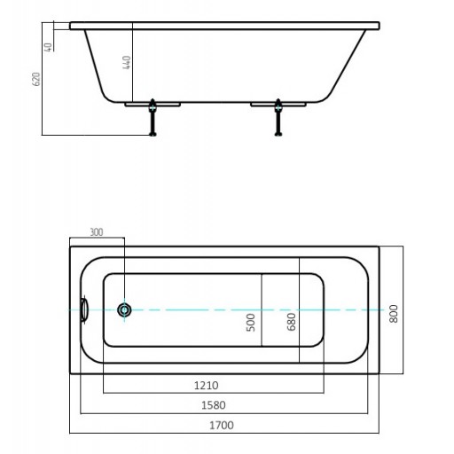 Ванна акриловая Aquatek Мия белая 170x80 см MIY170-0000032